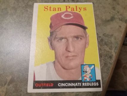 1958 T.C.G. STAN PALYS CINCINNATI RED LEGS BASEBALL CARD# 126