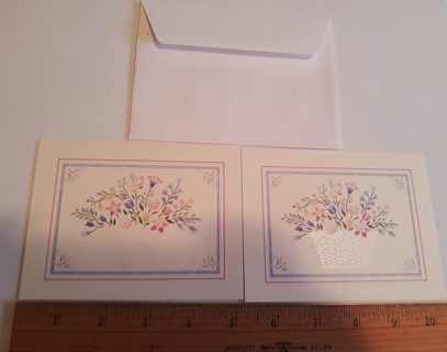 2 Flowers in Basket Notecards (with Envelopes)