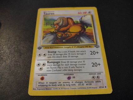Tauros 1st Edition Jungle 47/64 Heavily Played