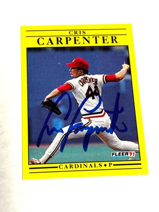 Autographed 1991 Fleer Baseball St. Louis Cardinals Cris Carpenter #628