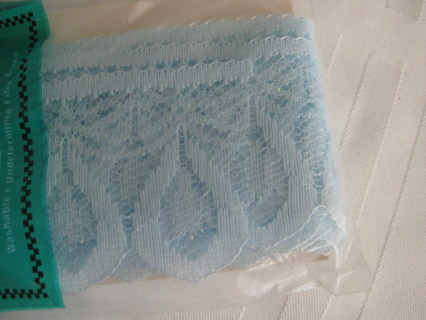 Baby blue delicate lace ribbon, 1.5"x 4 yards,, new, never used