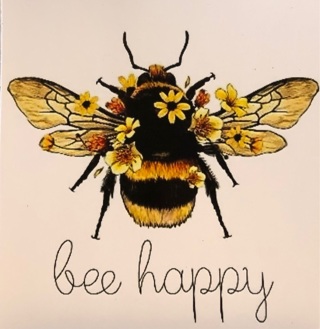 Bee Happy  - 3 x 3” MAGNET - GIN ONLY