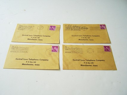 Vintage 4 Cent Stamped Envelopes Lot of 4