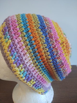Hand Crocheted Cotton Slouch Hat 