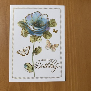 Blue Flower Birthday Card