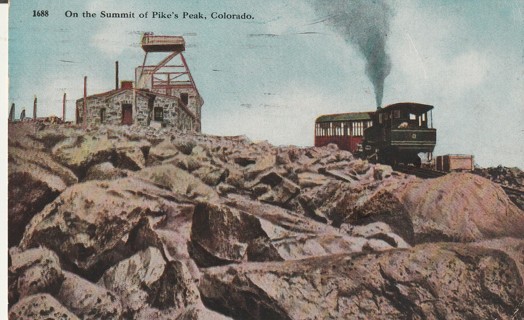 Vintage Used Postcard: 1913 On Summit of Pike's Peak, CO