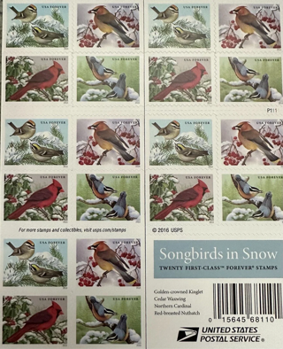 40 Brand New Song  Birds In Snow Forever Stamps