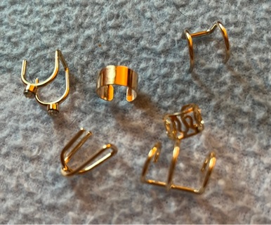 6  Gold ear cuffs