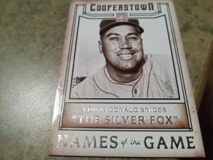 2015 PANINI NAMES OF THE GAME EDWIN DONALD SNIDER THE SILVER FOX BASEBALL CARD# 45