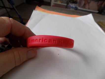 Red rubber silicone bracelet Amercian Red Cross Together we prepare