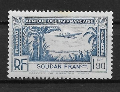 1940 French Sudan ScC1 1.90F Airmail MHR