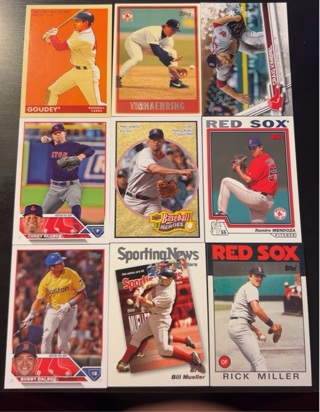 9 Boston Red Sox baseball cards 