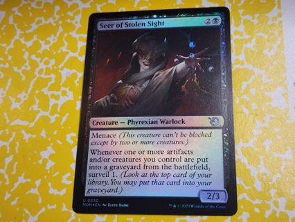 Magic the gathering mtg Seer of Stolen Sight foil card March of the Machine