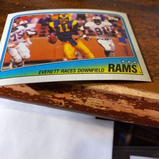 1988 Topps Everett races downfield rams football card 