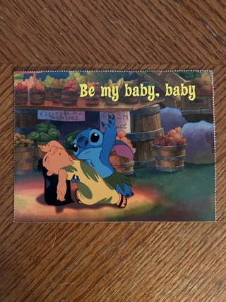 Disney's Lilo & Stitch collectable Valentine Card from 2002 Be my baby, baby