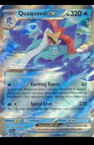 NM Ultra Rare Quaquaval Ex Scarlet and Violet Pokemon card