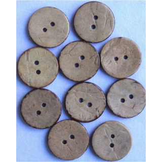 New x10 Brown Round Coconut Shell Natural 2 Hole Buttons 20mm Boho Crafts Sewing