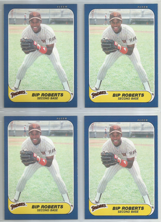 Lot of (4) 1986 Fleer Update Bip Roberts #U-96 Padres