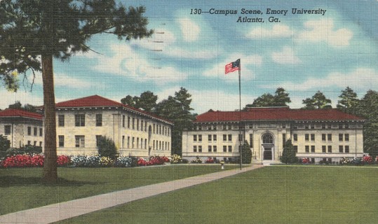 Vintage Used Postcard: d: 1951 Campus Scene, Emory Uniiversity, Atlanta, GA