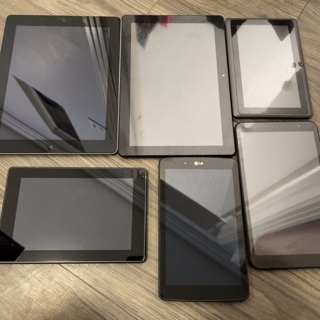 Lot of 6 tablets, iPads,an Apple (ALL PARTS ONLY)