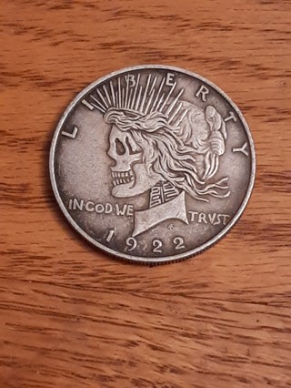 1922 Hobo Peace Liberty Skull Silver dollar