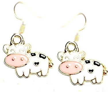 GP WHITE COW EARRINGS #4 (PLEASE READ DESCRIPTION