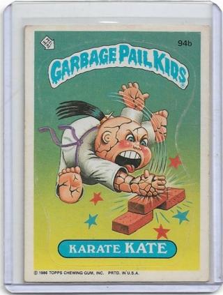 1986 TOPPS GARBAGE PAIL KIDS KARATE KATE CARD