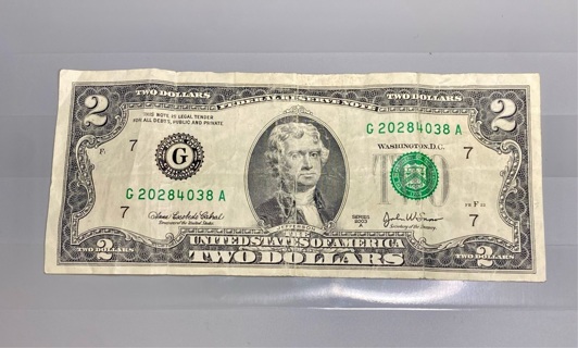 US Two Dollar Bill