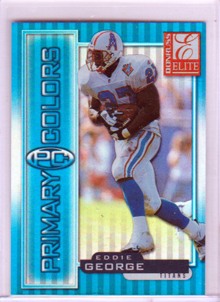 Eddie George, 1999 Donruss Primary Colors Football Card #9 of 40, Houston Oilers, 756/950, (L2