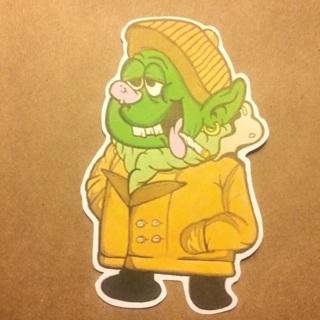 Stoner Green Goblin Matte Paper Sticker | 3" x 4.5"