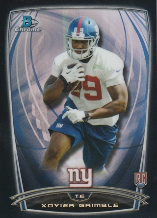 NYG 2014 Bowman Chrome #157 Xavier Grimble RC card 298/299