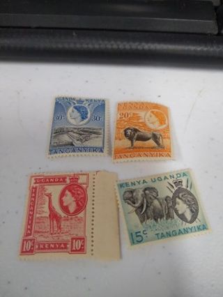 Lot of 4 Kenya, Uganda, Tanzania mnh stamps QE II