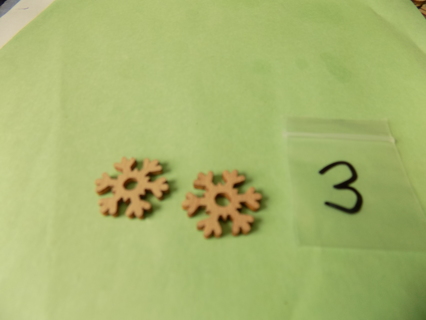 Pair of wooden snowflake emellishments ready to paint # 3