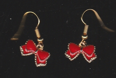 GP Enamel Red Bow Earrings (PLEASE READ DESCRIPTION)