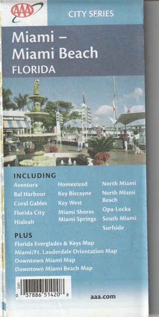 Vintage Paper Road Map: The Original GPS: Miami Beach, Florida