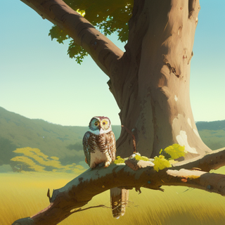 Listia Digital Collectible: Owl Relaxing On A Branch