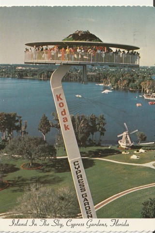 Vintage Used Postcard: Island in the Sky, Cypress Gardens, FL