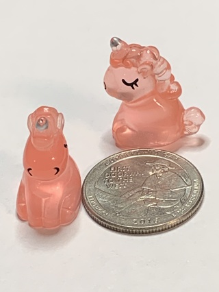 UNICORNS~#4~LIGHT PINK~SET OF 2 UNICORNS~GLOW IN THE DARK~FREE SHIPPING!