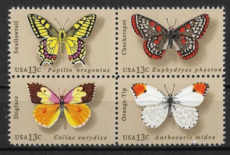 1977 Sc1712-5 Butterflies MNH block of 4