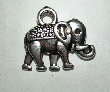 New silver tone elephant detailed charm