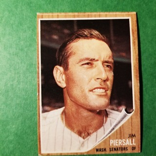  1962 - TOPPS EXMT - NRMT BASEBALL - CARD NO.  90 - JIM PIERSALL - SENATORS