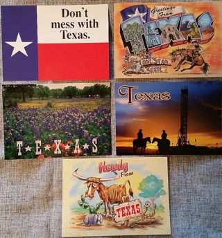 5 Texas Postcards - New and Unused