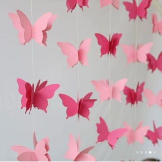 Pink Butterfly Hanging Garland Party 
