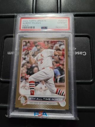 2022 Topps Update Albert Pujols Gold. #/2022 Psa 10