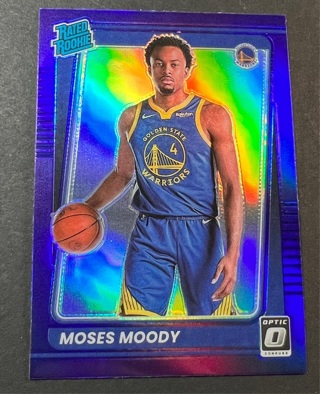 21-22 Optic Purple Prizm - Moses Moody RC - Warriors