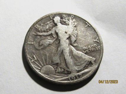 ★★ 1917 WALKING LIBERTY HALF DOLLAR VG ★★ **90% SILVER**