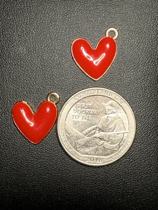 HEART CHARMS~#8~SET OF 2~FREE SHIPPING!