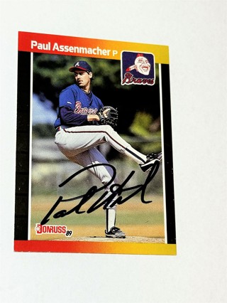 Autographed 1989 Donruss Baseball Card Paul Assenmacher Atlanta Braves #357