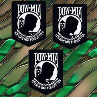 3-Pack POW MIA VIETNAM WAR embroidered patches iron on badges military veteran