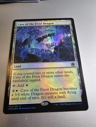 Magic the gathering mtg Cave of the Frost Dragon rare foil card Forgotten Realms